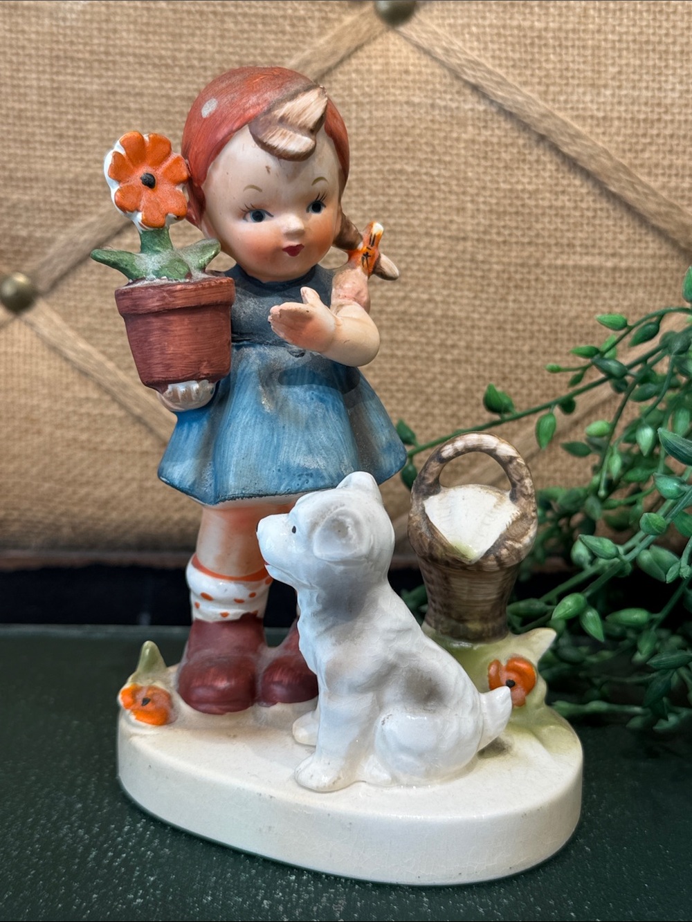 Vintage Wales Girl Figurine with Dog